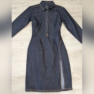 Fubu Y2k Denim Long-Sleeve Dress